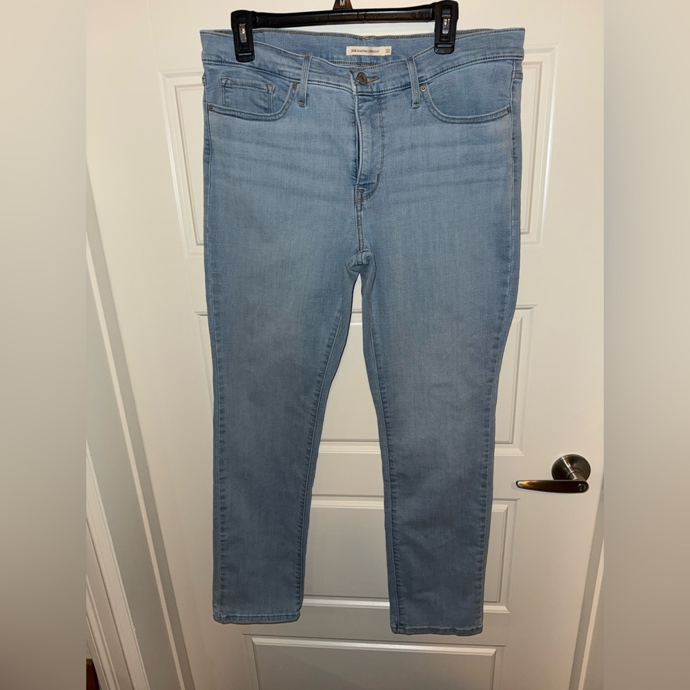 Levi's Light Blue Straight shaping Leg Jeans